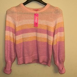 Ritza Sweater, Lilac Rose Marled Stripe, Medium - New with Tags!!